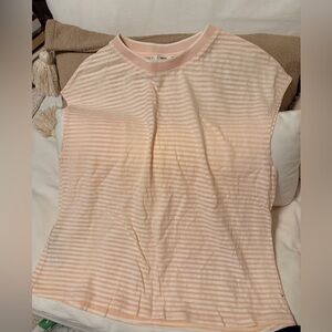Mango striped Pink and White Sleeveless Top